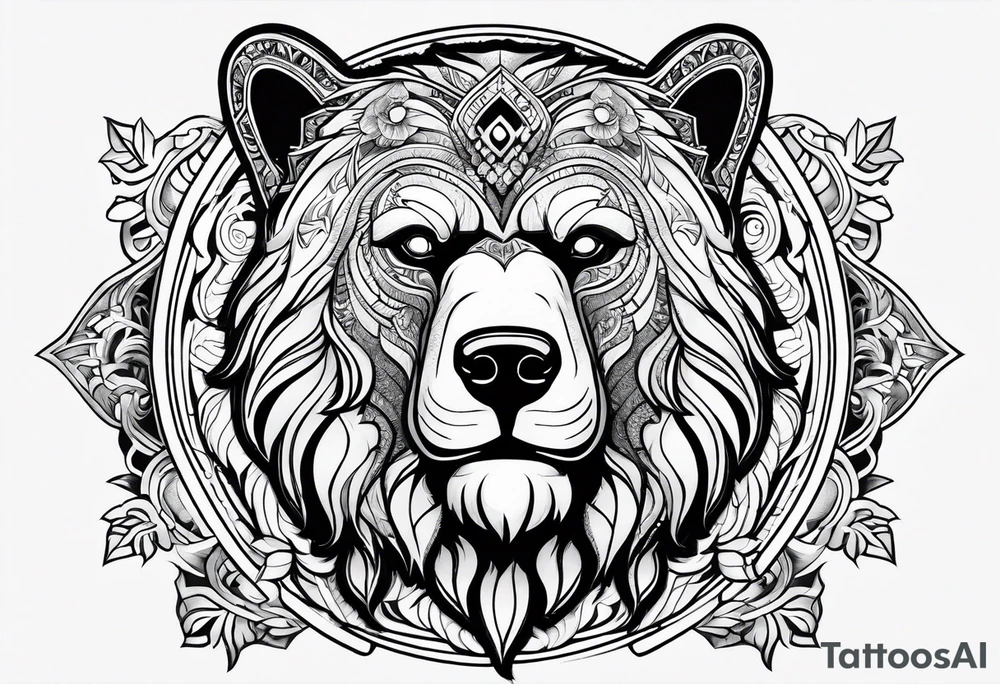Snow bear warrior tattoo idea