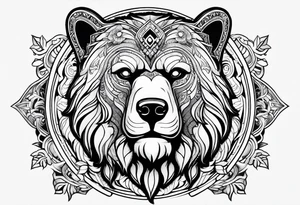 Snow bear warrior tattoo idea