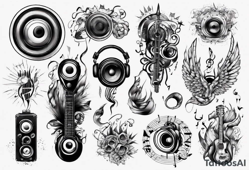 music sound tattoo idea