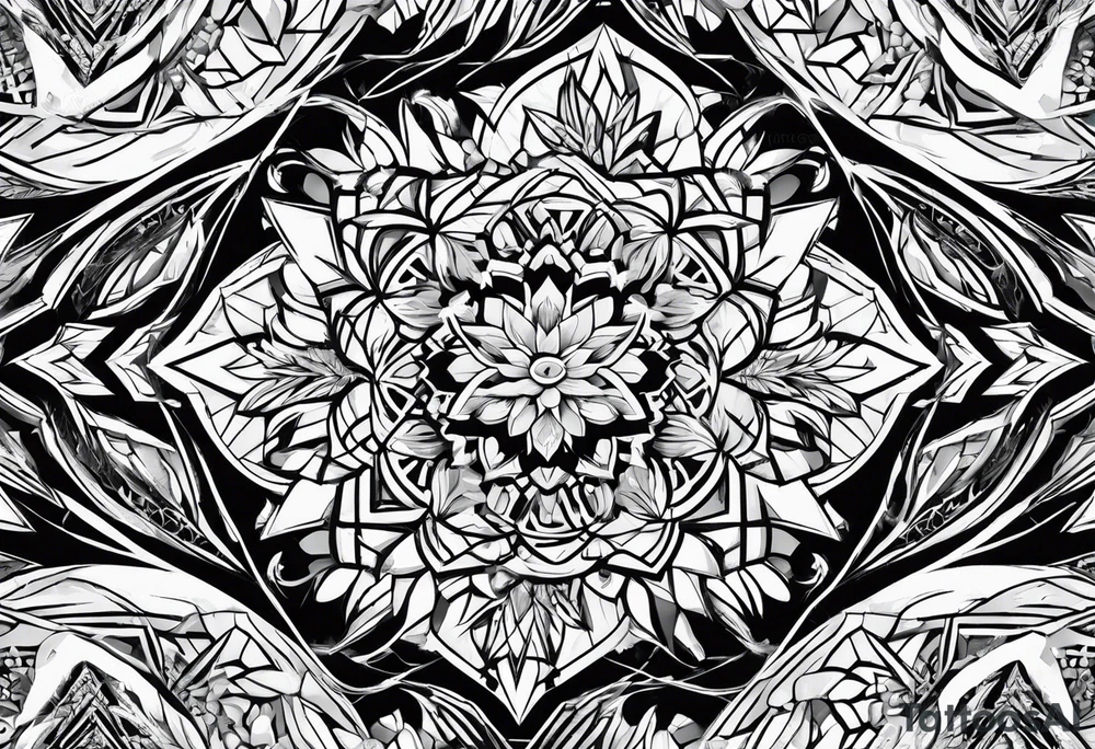 Repeating ice crystal pattern tattoo idea