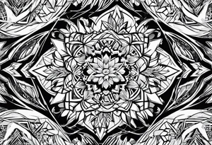 Repeating ice crystal pattern tattoo idea