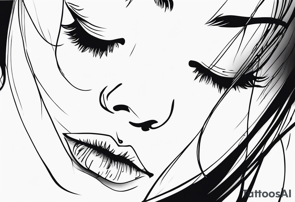 Tears ricocheting off person tattoo idea