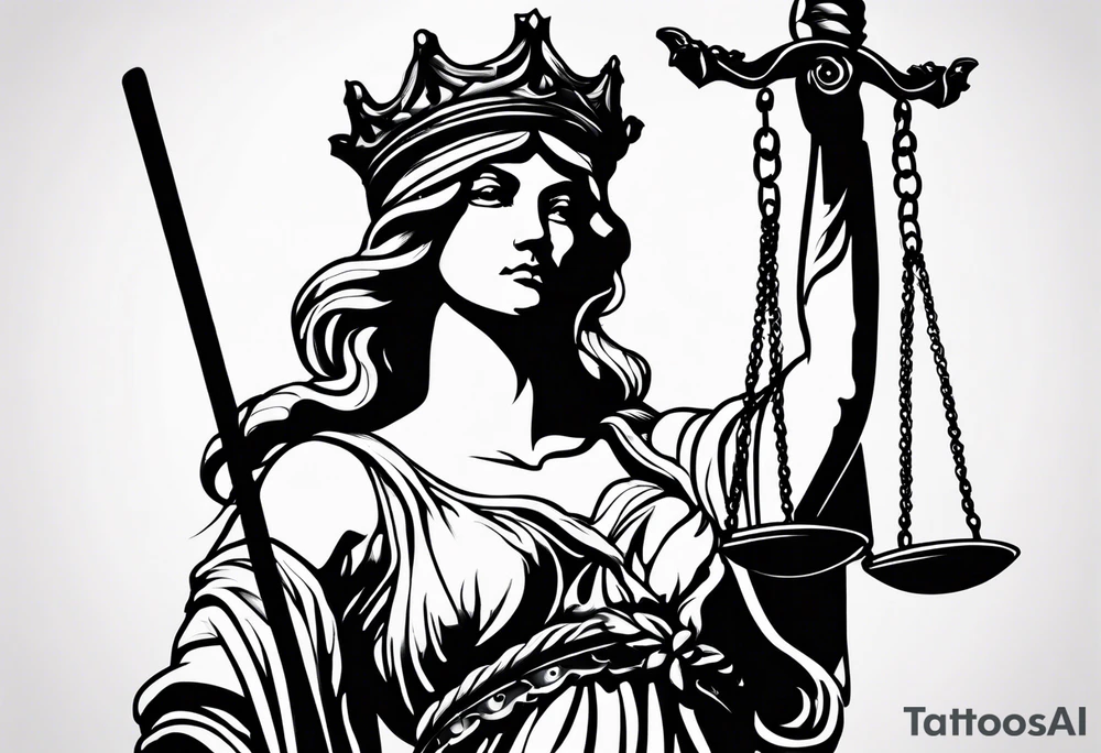 lady justice and blood tattoo idea