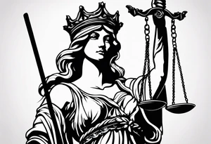 lady justice and blood tattoo idea