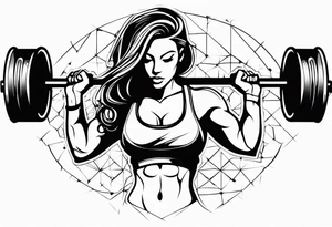 FEMALE WEIGHT LIFTER tattoo idea