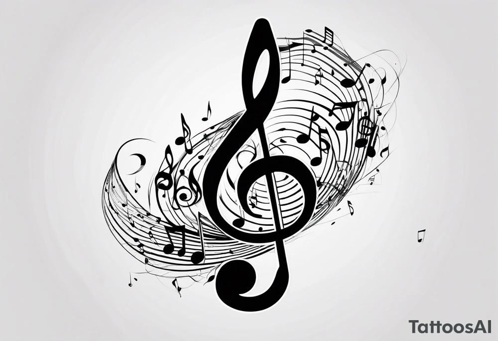Simple, musical notes, in the shape of l and r tattoo idea