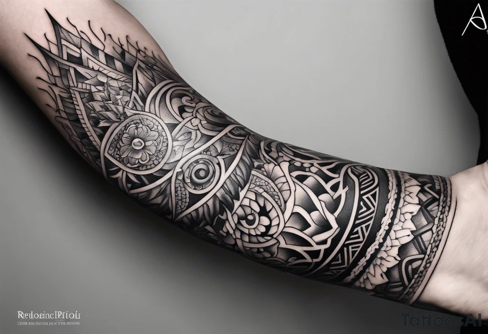 Thin line of a nordic chain that surrounds the forearm tattoo idea