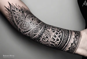 Thin line of a nordic chain that surrounds the forearm tattoo idea