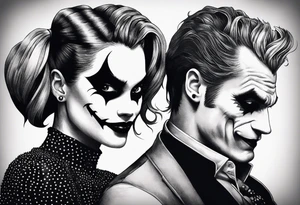 joker and harley quinn from the animated serie tattoo idea