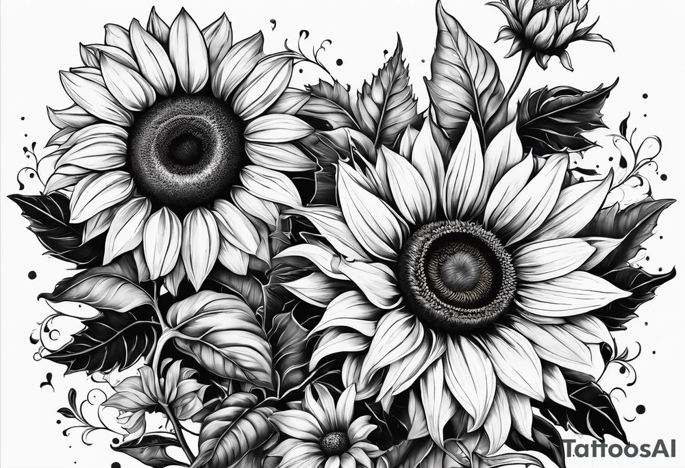 Sunflower and horseshoe tattoo idea
