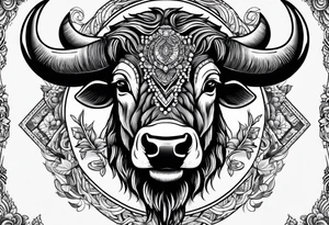 Bison head tattoo idea