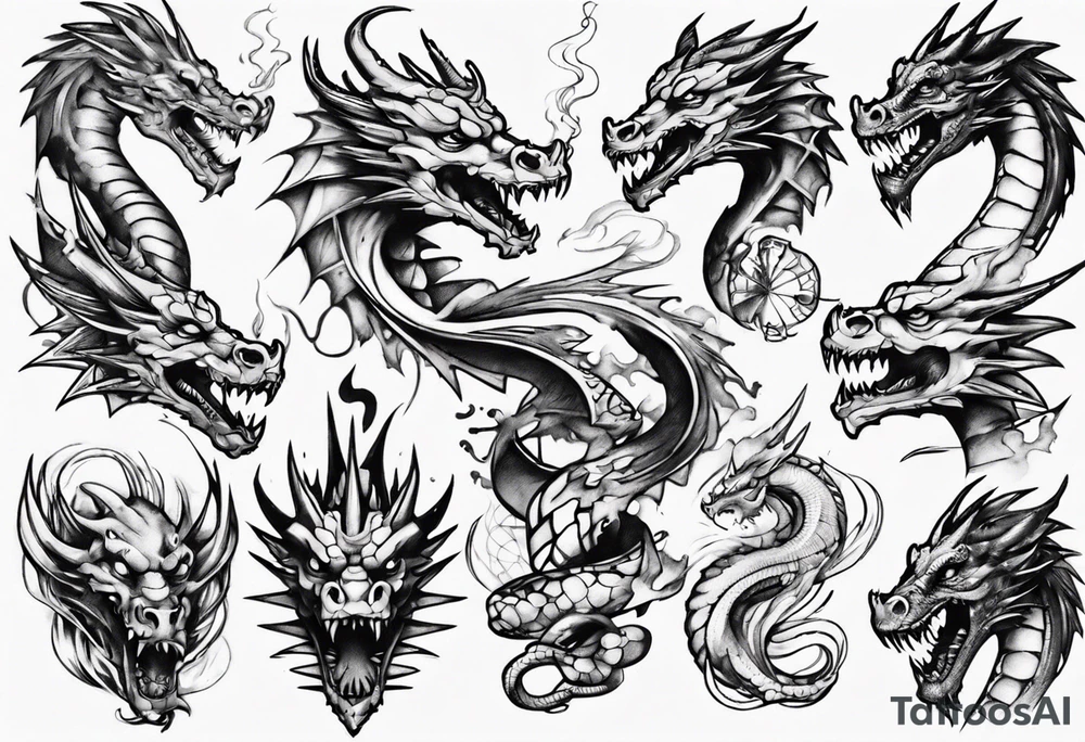 Dragón smoking tattoo idea