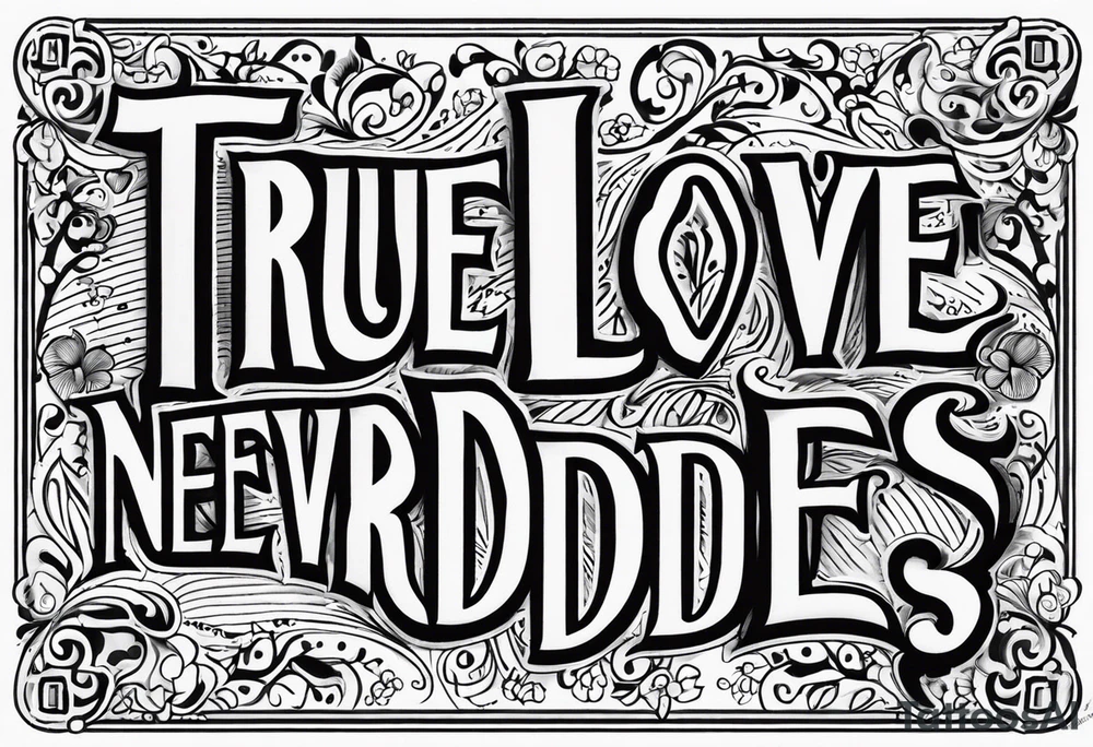 True love never dies old.english tattoo idea