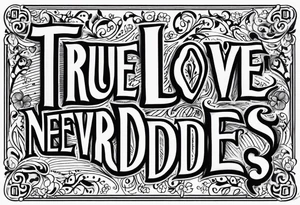 True love never dies old.english tattoo idea