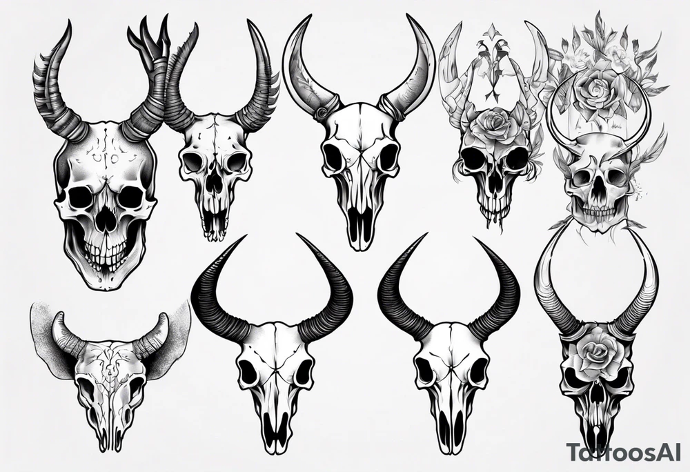 animal skull tattoo idea