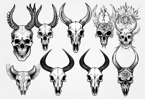 animal skull tattoo idea
