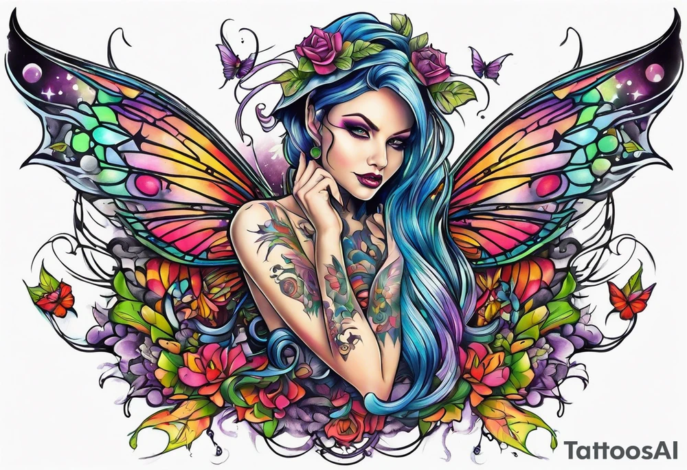 Evil fairy tattoo idea