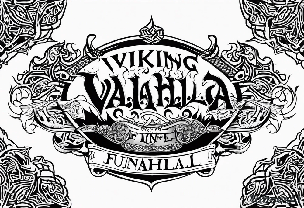 Viking valhalla funeral on fire tattoo idea
