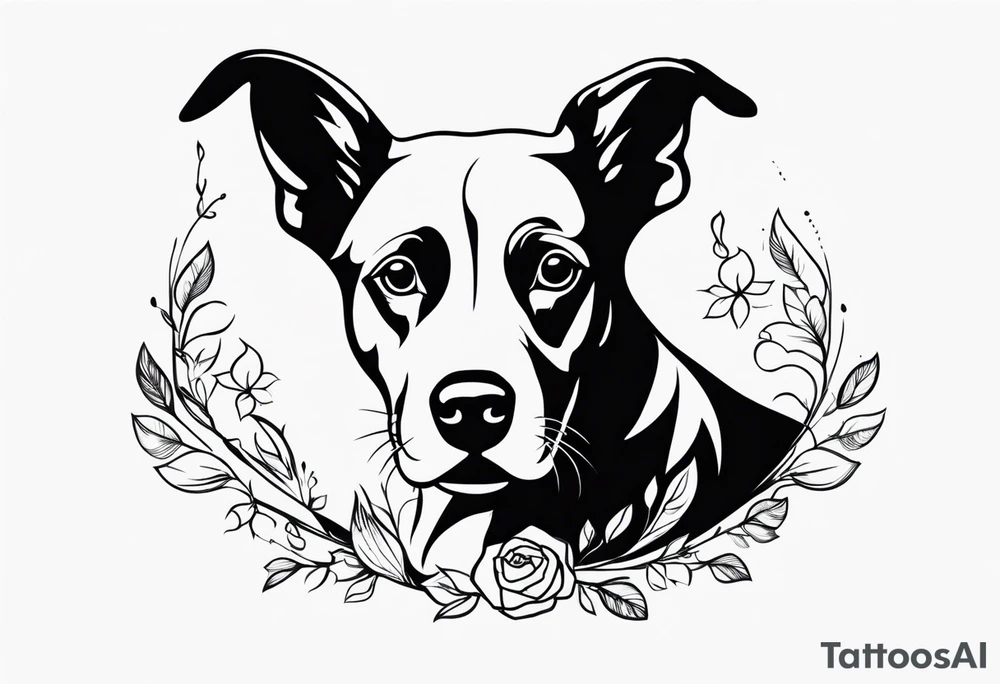 Mão e pata de cachorro batendo uma na outra tattoo idea