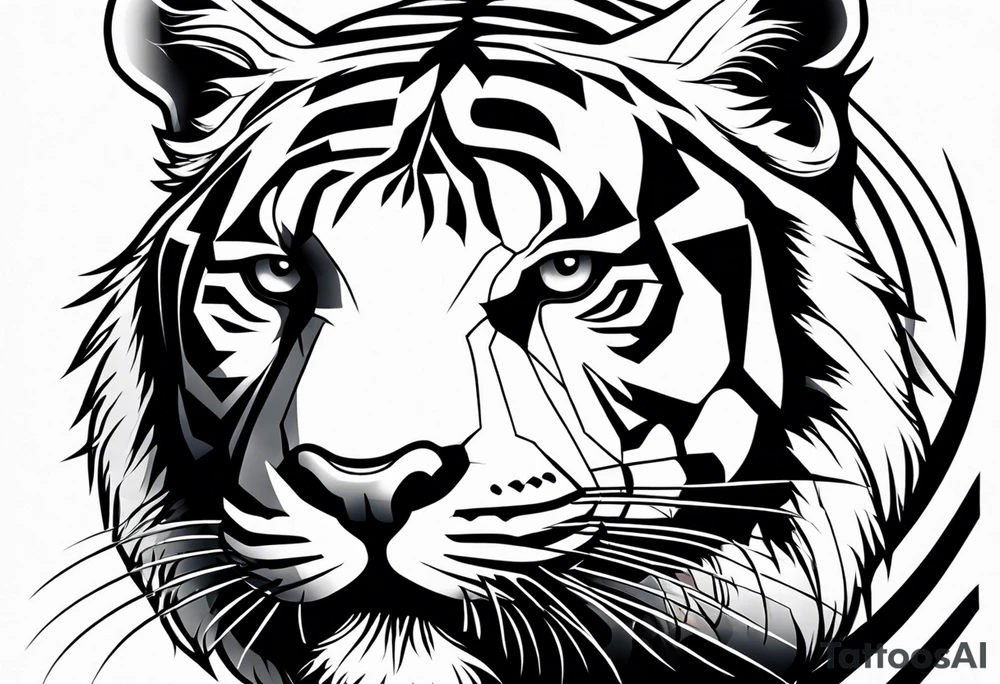 Tiger face tattoo idea