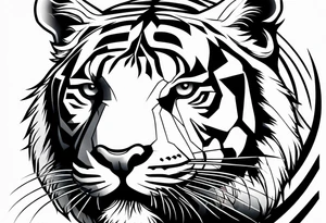 Tiger face tattoo idea