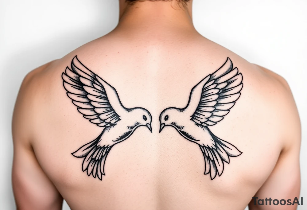 Two doves with amaya tattoo idea