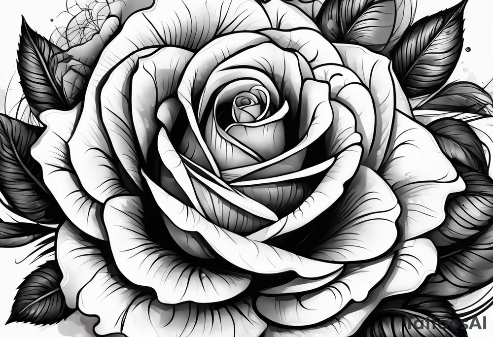 Rose with outward shading tattoo idea