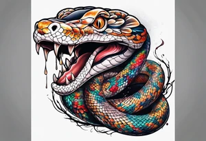 Brainstem as a snake biting a brain tattoo idea