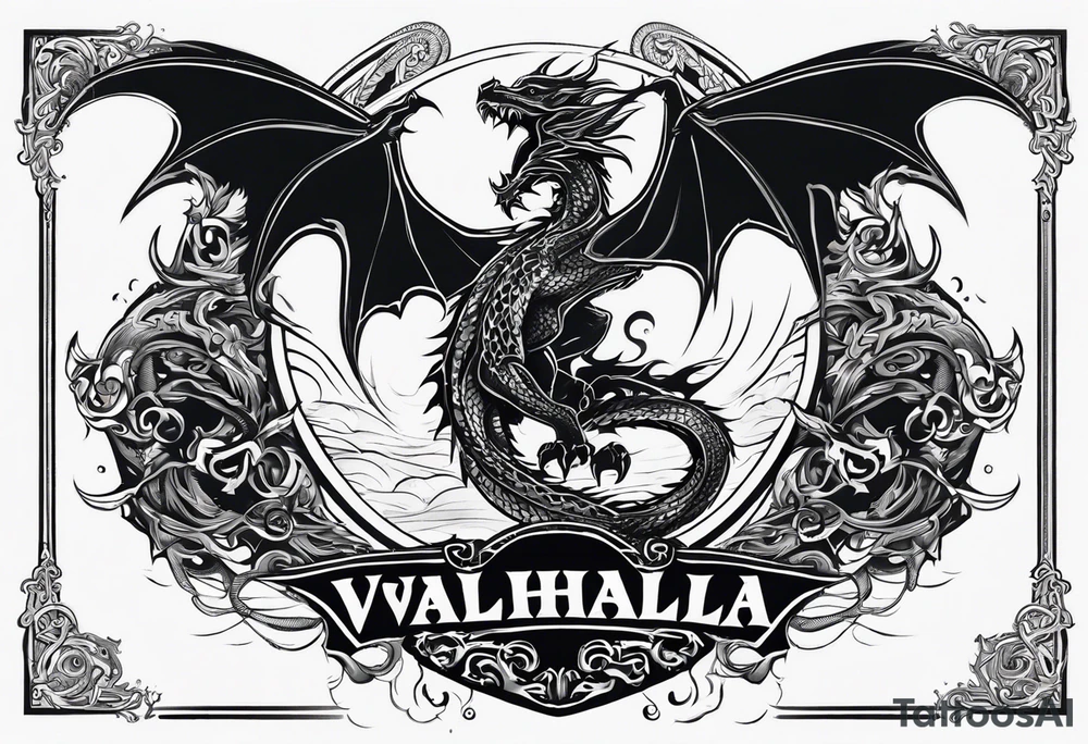 Valhalla chains dark cloud
 sword dragon tattoo idea