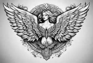 The word Glenn with wings at the side tattoo idea