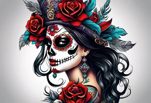Mexico day of dead tattoo idea