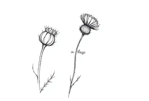 thistle minimalist for hand with message tattoo idea