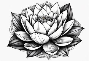 a tattoo with a waterlily and a gladiolus with two surnames tattoo idea