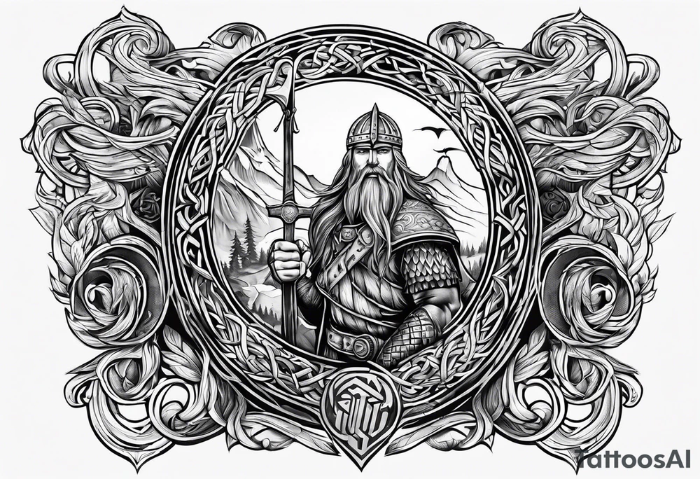 Valhalla word viking church tattoo idea