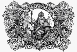 Valhalla word viking church tattoo idea