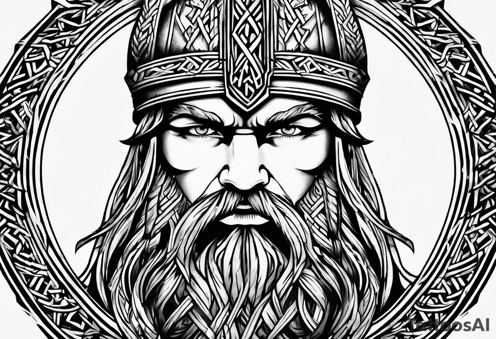 viking runes and knots head tattoo tattoo idea