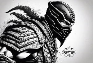 Iconic character Scorpion from Mortal Kombat game tattoo idea