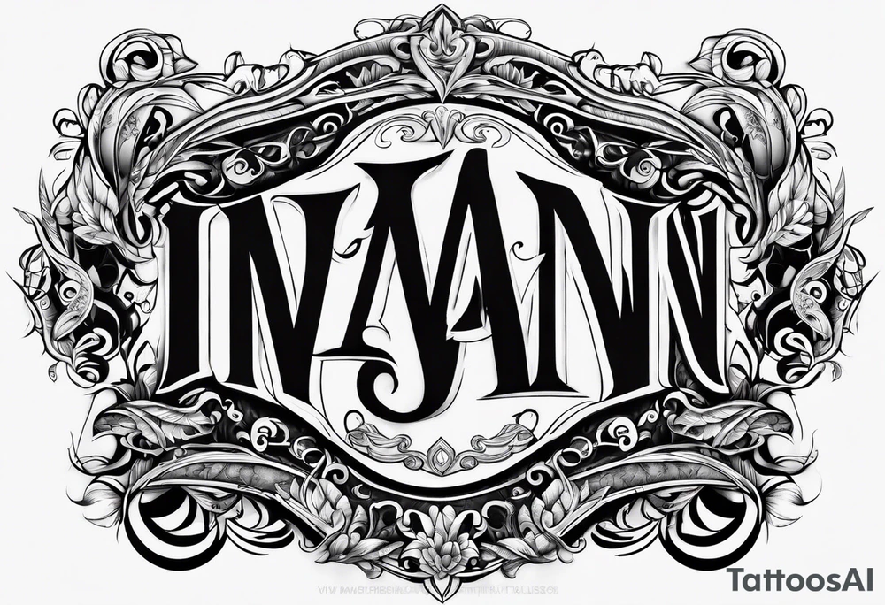 Lettering of the name Ivan tattoo idea