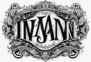 Lettering of the name Ivan tattoo idea