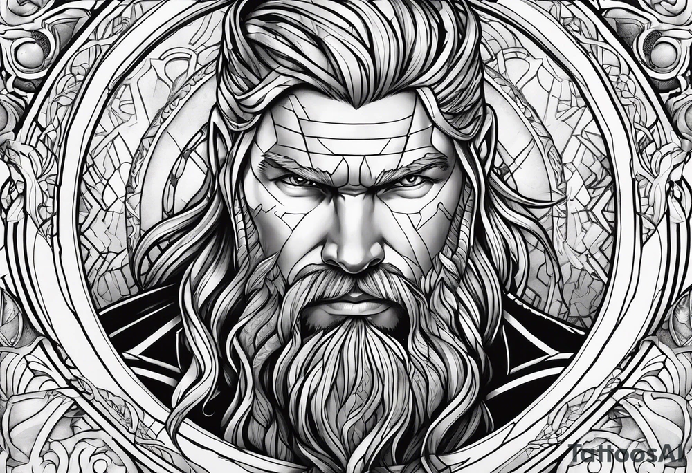 Thor kämpft gegen schlange tattoo idea