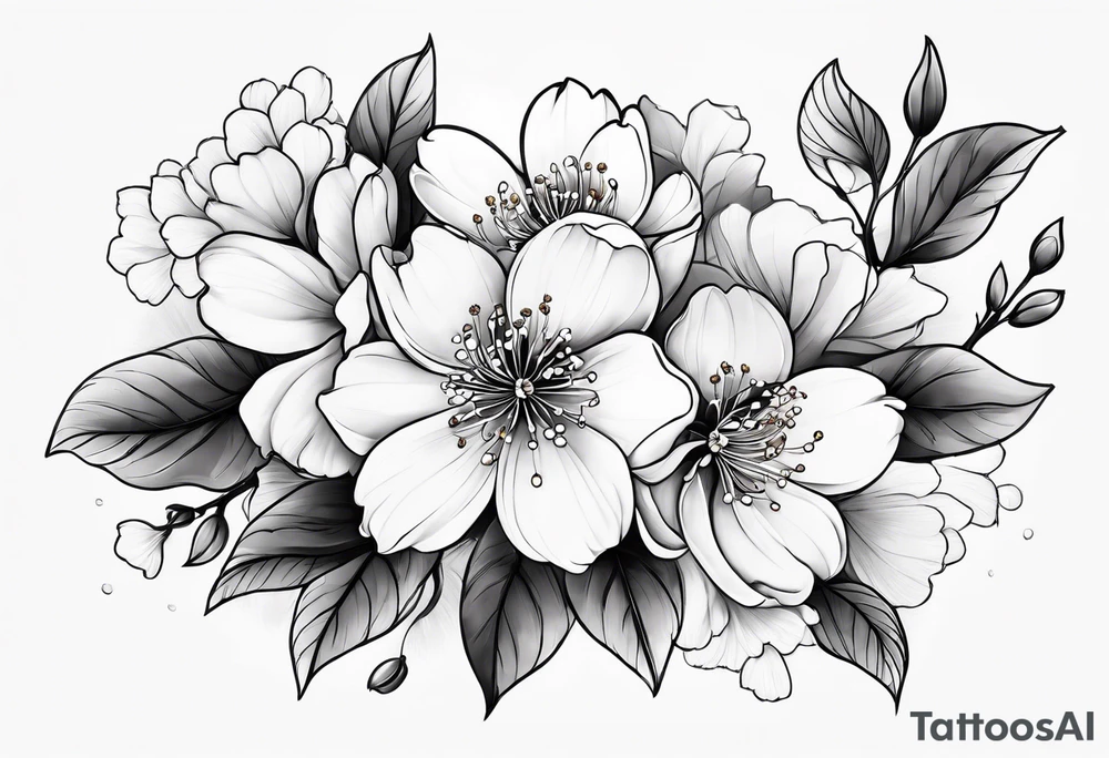 Sakura flowers tattoo idea