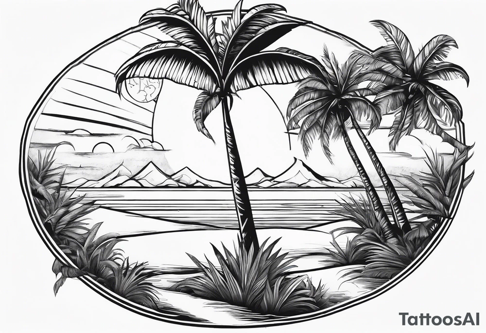 palm tree but remove leaves tattoo idea