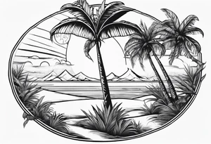 palm tree but remove leaves tattoo idea