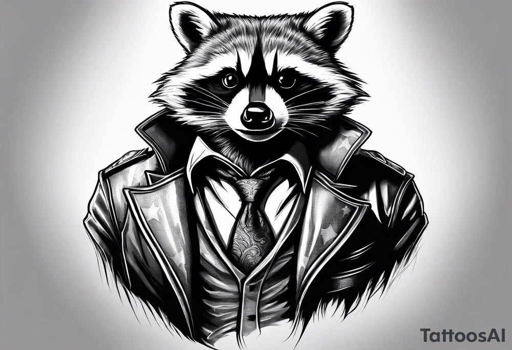 Raccoon wearing a Superman shirt tattoo idea