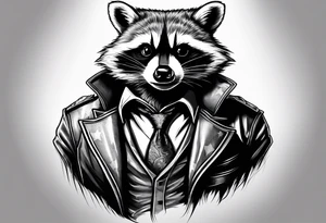 Raccoon wearing a Superman shirt tattoo idea