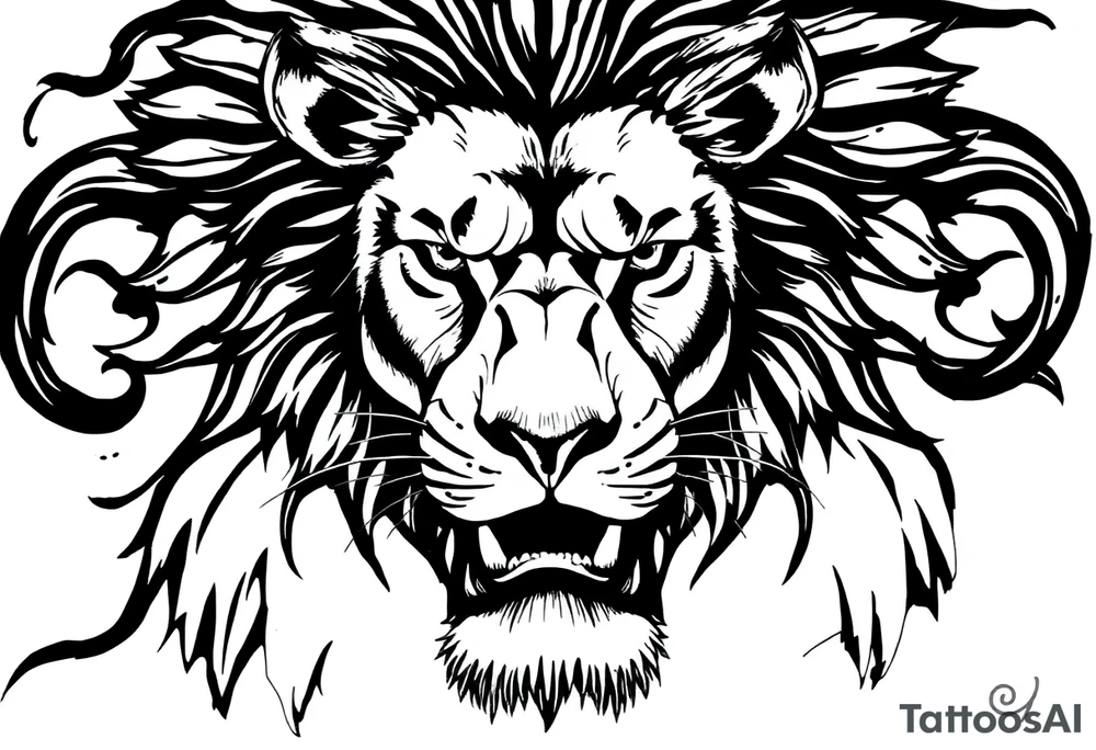 powerful lion tattoo idea