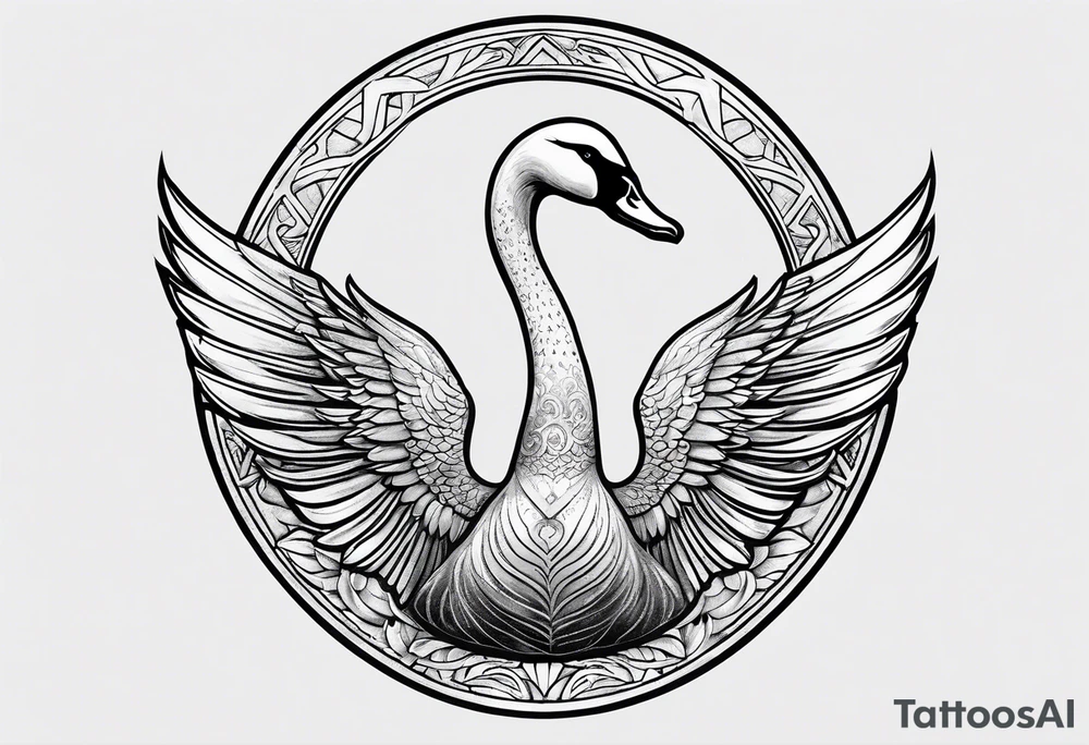 Silver Swan of Dol Amroth, Minimalist Logo tattoo idea
