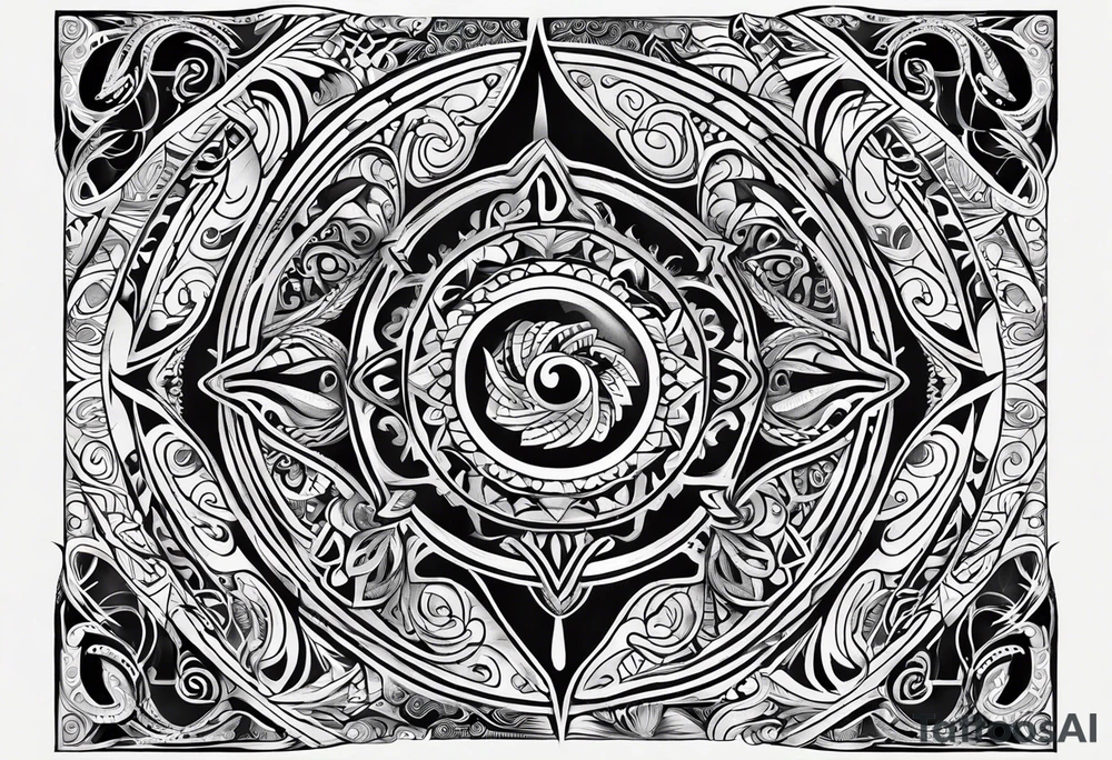 Give me a traditional puhoro design that is used for the thighs for māori people. tattoo idea