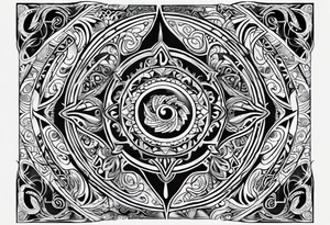 Give me a traditional puhoro design that is used for the thighs for māori people. tattoo idea