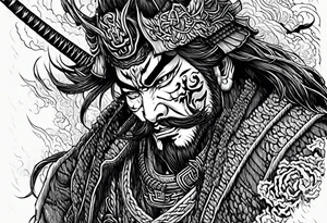 samurai beheading demon tattoo idea
